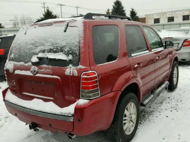 4M2YU571X6DJ02646 - 2006 MERCURY MARINER RED photo 4