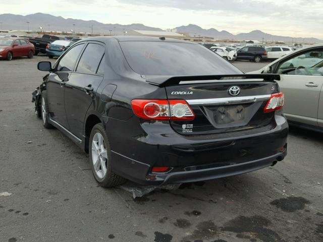 2T1BU4EE6BC620983 - 2011 TOYOTA COROLLA BA BLACK photo 3