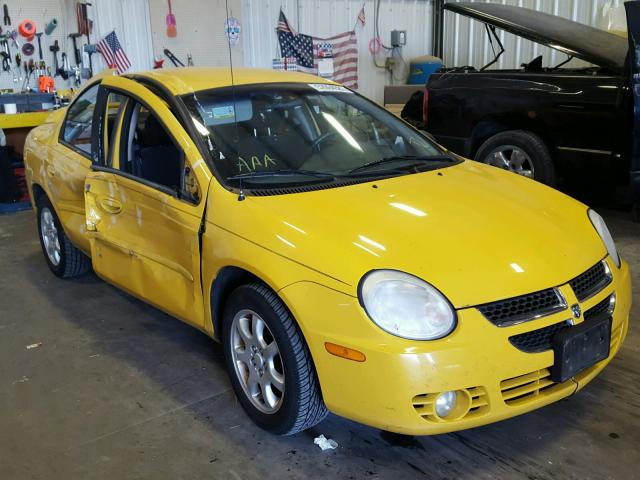 1B3AS56C14D586172 - 2004 DODGE NEON SXT YELLOW photo 1