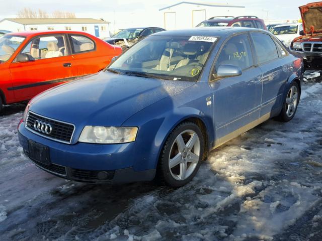 WAULC68E52A039426 - 2002 AUDI A4 1.8T QU BLUE photo 2