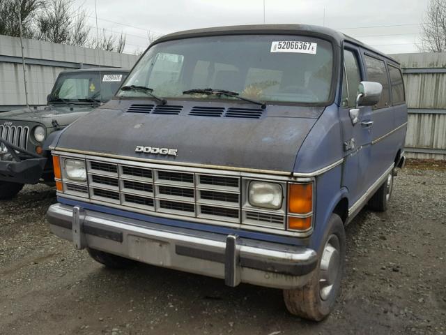 2B4KB31W7JK126490 - 1988 DODGE RAM WAGON BLUE photo 2