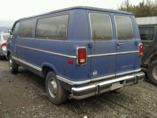 2B4KB31W7JK126490 - 1988 DODGE RAM WAGON BLUE photo 3