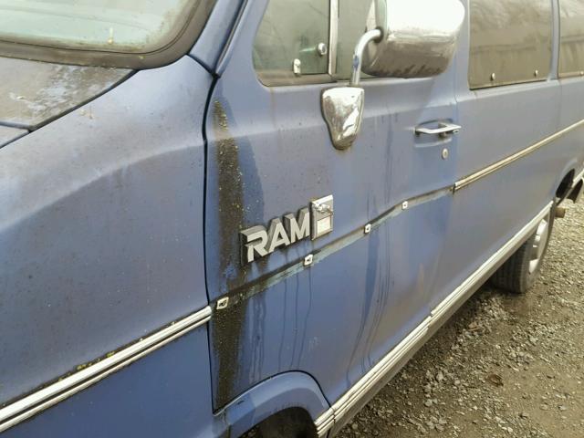 2B4KB31W7JK126490 - 1988 DODGE RAM WAGON BLUE photo 9