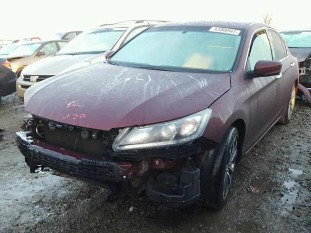 1HGCR2F55DA097215 - 2013 HONDA ACCORD SPO MAROON photo 2