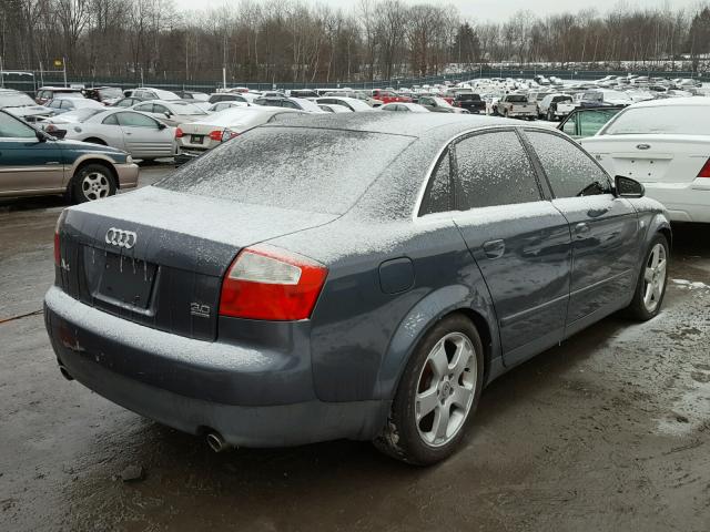 WAULT68E42A312811 - 2002 AUDI A4 3.0 QUA BLUE photo 4