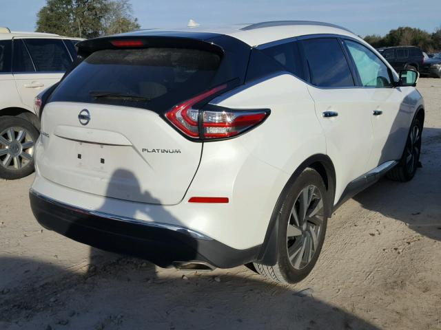 5N1AZ2MG1FN281469 - 2015 NISSAN MURANO S WHITE photo 4