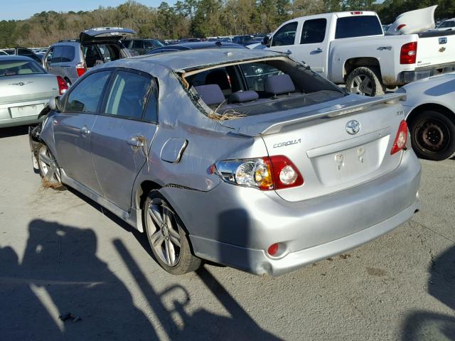 2T1BE40E39C002583 - 2009 TOYOTA COROLLA XR SILVER photo 3