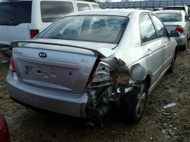 KNAFE221395026702 - 2009 KIA SPECTRA EX SILVER photo 4