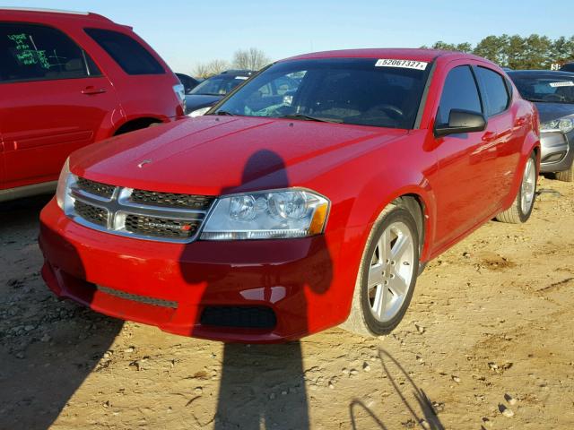 1C3CDZAB7DN680823 - 2013 DODGE AVENGER SE RED photo 2