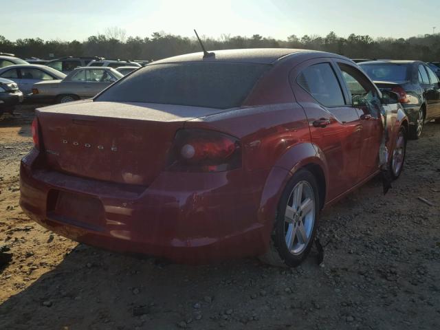 1C3CDZAB7DN680823 - 2013 DODGE AVENGER SE RED photo 4