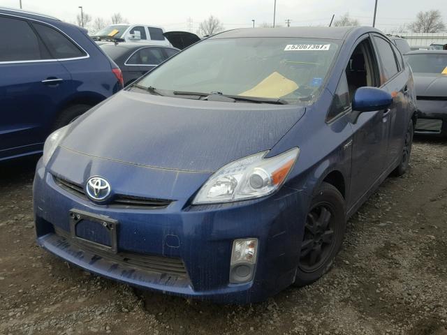 JTDKN3DU6A5088100 - 2010 TOYOTA PRIUS BLUE photo 2