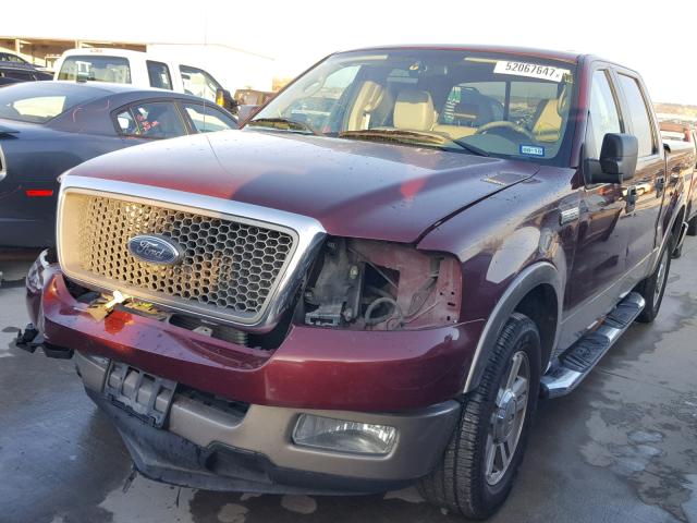 1FTPW12525FA60426 - 2005 FORD F150 SUPER MAROON photo 2