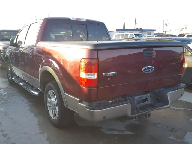 1FTPW12525FA60426 - 2005 FORD F150 SUPER MAROON photo 3