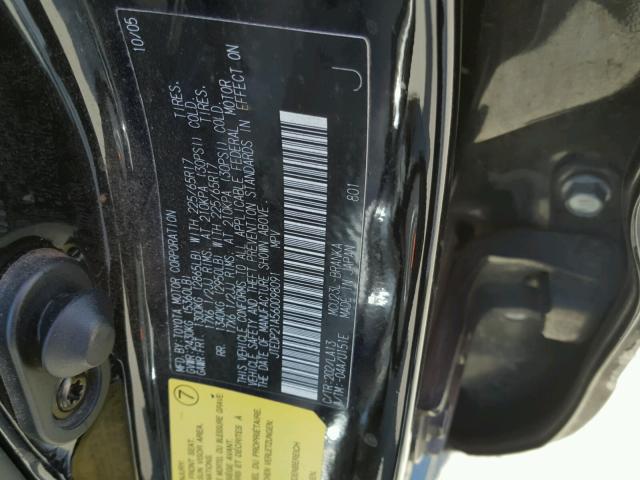 JTEDP21A560098091 - 2006 TOYOTA HIGHLANDER BLACK photo 10