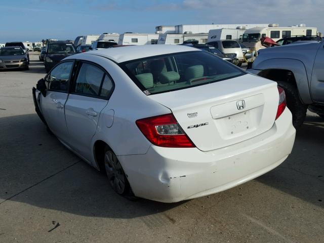 19XFB2F5XCE051374 - 2012 HONDA CIVIC LX WHITE photo 3