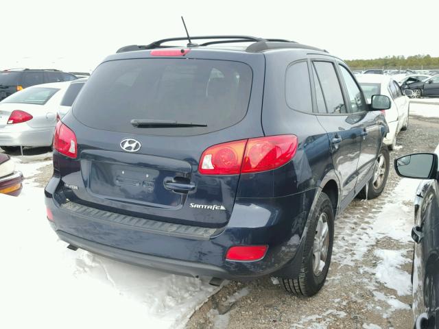 5NMSG13D58H219329 - 2008 HYUNDAI SANTA FE G BLUE photo 4