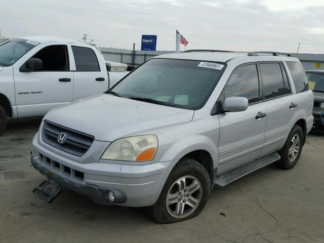 2HKYF18564H531686 - 2004 HONDA PILOT EXL SILVER photo 2