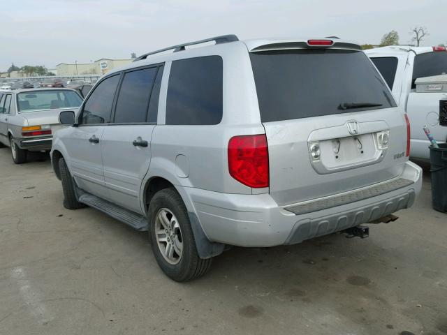 2HKYF18564H531686 - 2004 HONDA PILOT EXL SILVER photo 3