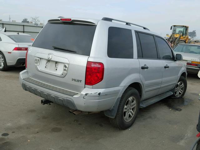 2HKYF18564H531686 - 2004 HONDA PILOT EXL SILVER photo 4