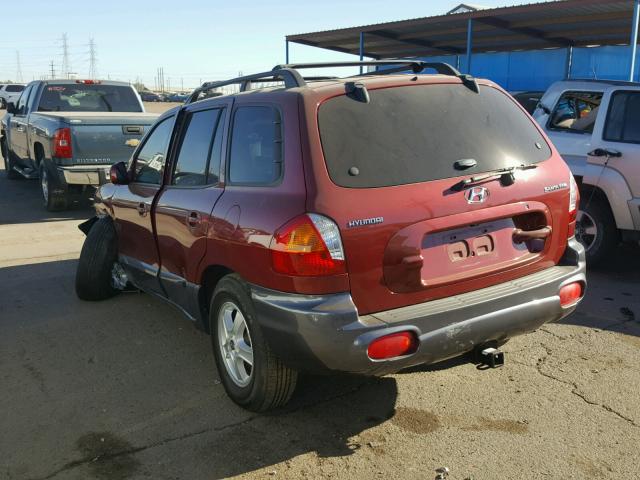 KM8SB12B34U720250 - 2004 HYUNDAI SANTA FE G RED photo 3