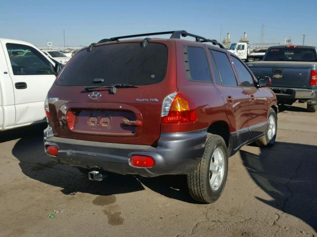 KM8SB12B34U720250 - 2004 HYUNDAI SANTA FE G RED photo 4