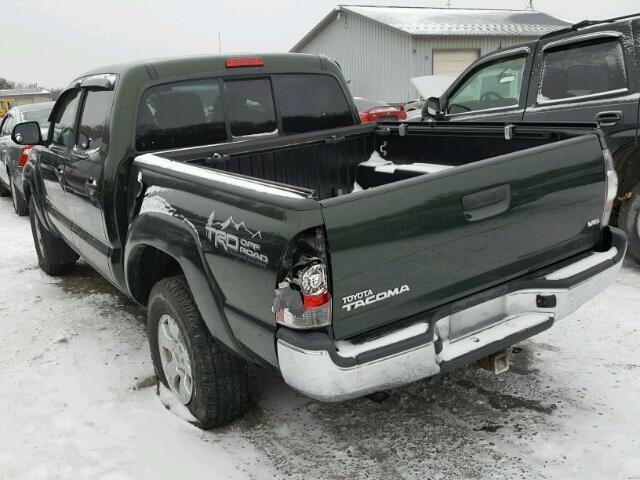 3TMLU4EN7DM103822 - 2013 TOYOTA TACOMA DOU GREEN photo 3