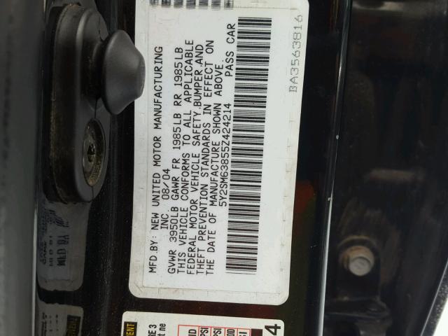 5Y2SM63855Z424214 - 2005 PONTIAC VIBE BLACK photo 10