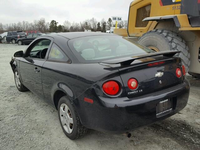 1G1AK15F077361126 - 2007 CHEVROLET COBALT LS BLACK photo 3