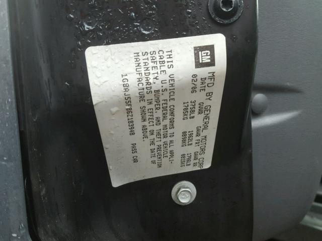 1G8AJ55F86Z183948 - 2006 SATURN ION LEVEL GRAY photo 10