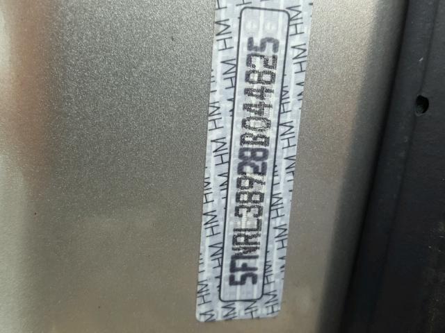 5FNRL38928B044825 - 2008 HONDA ODYSSEY TO SILVER photo 10