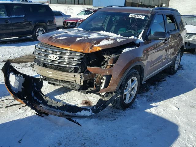 1FM5K8DH5HGA86113 - 2017 FORD EXPLORER X ORANGE photo 2