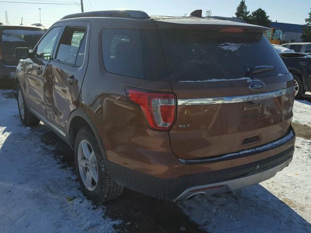 1FM5K8DH5HGA86113 - 2017 FORD EXPLORER X ORANGE photo 3