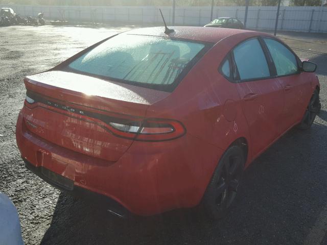 1C3CDFBB7FD434232 - 2015 DODGE DART SXT RED photo 4