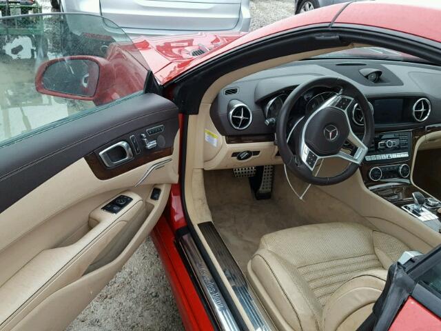 WDDJK7DAXDF005192 - 2013 MERCEDES-BENZ SL 550 RED photo 9