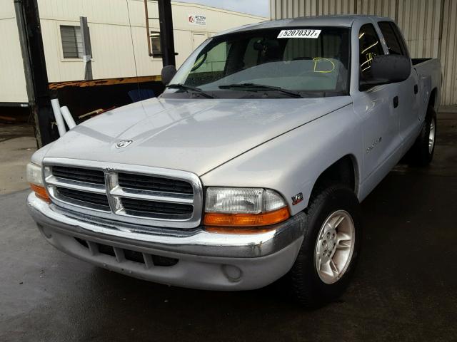 1B7GL2AN9YS653079 - 2000 DODGE DAKOTA QUA SILVER photo 2