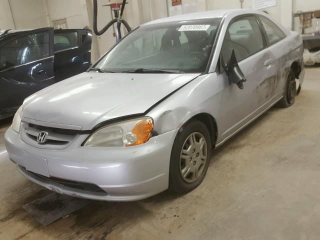 1HGEM22591L104342 - 2001 HONDA CIVIC LX SILVER photo 2