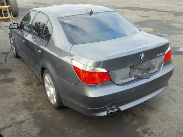 WBANE73567CM43976 - 2007 BMW 530 I GRAY photo 3