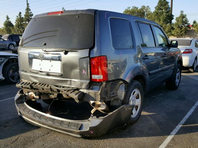 5FNYF3H21BB053092 - 2011 HONDA PILOT LX GRAY photo 4