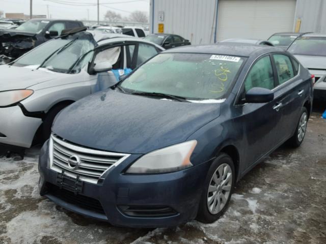 3N1AB7AP1EY220220 - 2014 NISSAN SENTRA S BLUE photo 2