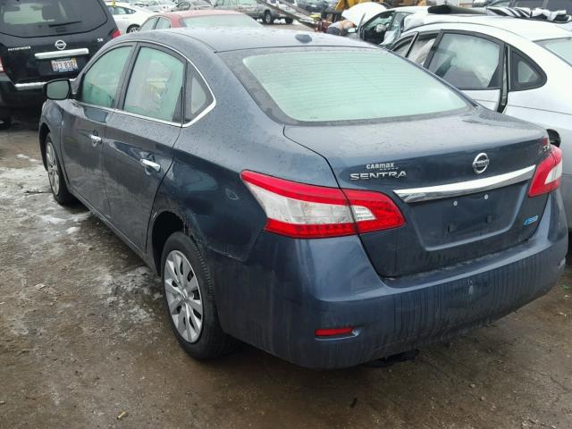 3N1AB7AP1EY220220 - 2014 NISSAN SENTRA S BLUE photo 3