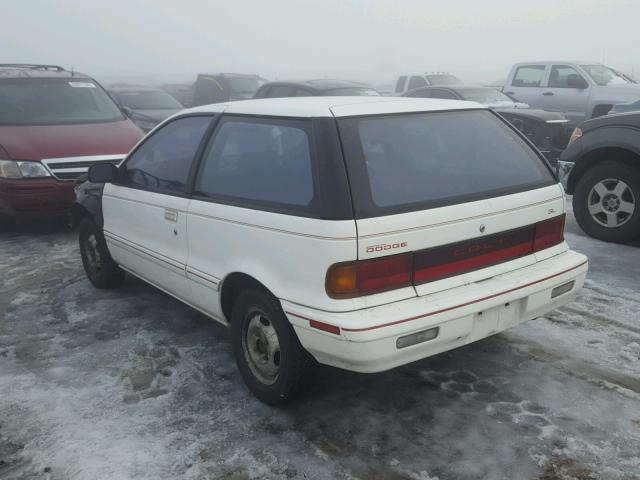 JB3CU24A4MU002317 - 1991 DODGE COLT GL WHITE photo 3