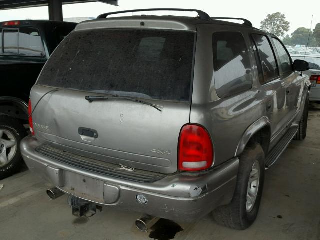 1B4HS28NX1F552450 - 2001 DODGE DURANGO SILVER photo 4