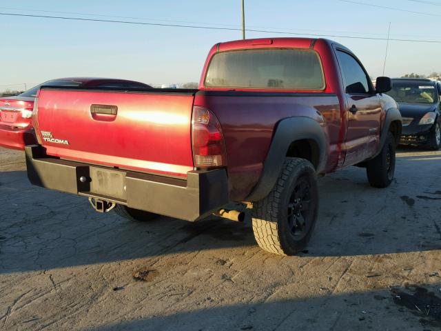 5TEPX42N15Z083780 - 2005 TOYOTA TACOMA RED photo 4
