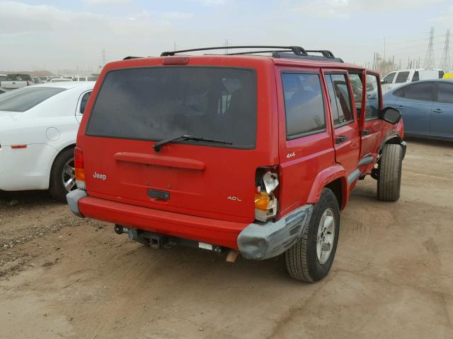 1J4FF68SXXL554280 - 1999 JEEP CHEROKEE S RED photo 4