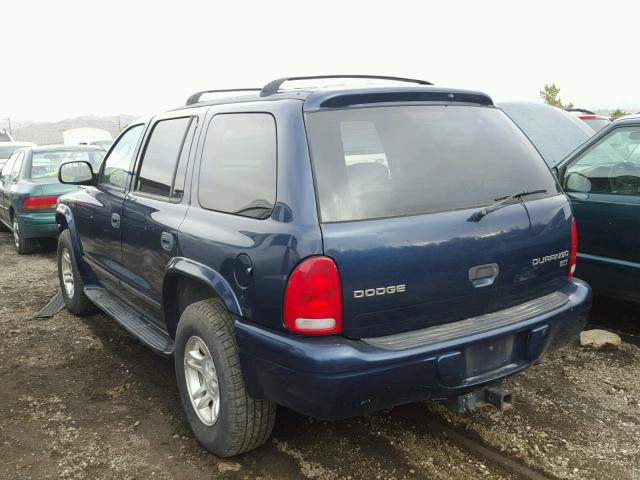 1D8HS58Z43F612590 - 2003 DODGE DURANGO SL BLUE photo 3