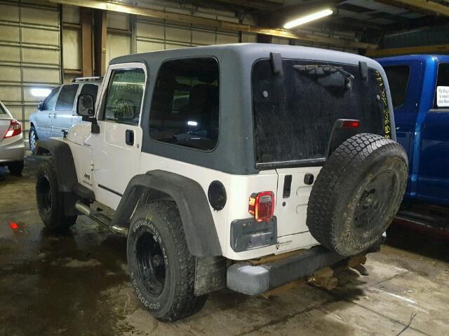 1J4FA49S63P313305 - 2003 JEEP WRANGLER / WHITE photo 3