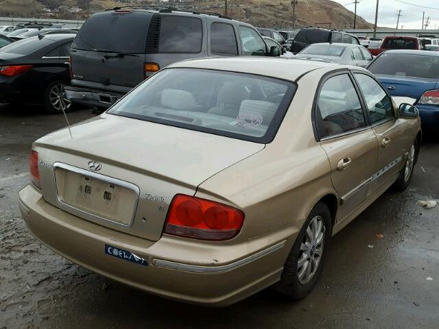 KMHWF35H54A983844 - 2004 HYUNDAI SONATA GLS GOLD photo 4