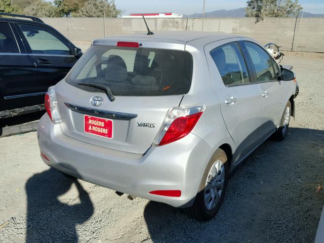 VNKKTUD37EA002185 - 2014 TOYOTA YARIS SILVER photo 4