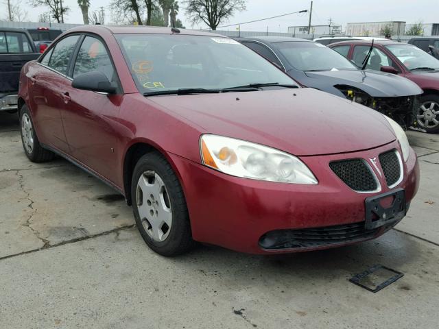 1G2ZF57B184204292 - 2008 PONTIAC G6 VALUE L MAROON photo 1