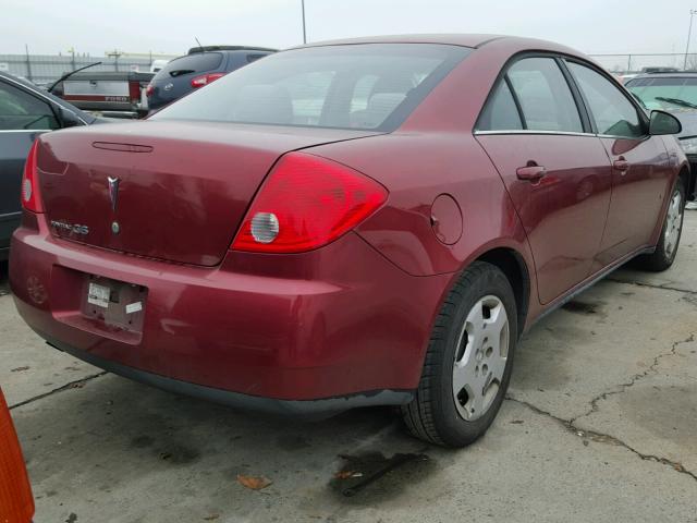 1G2ZF57B184204292 - 2008 PONTIAC G6 VALUE L MAROON photo 4